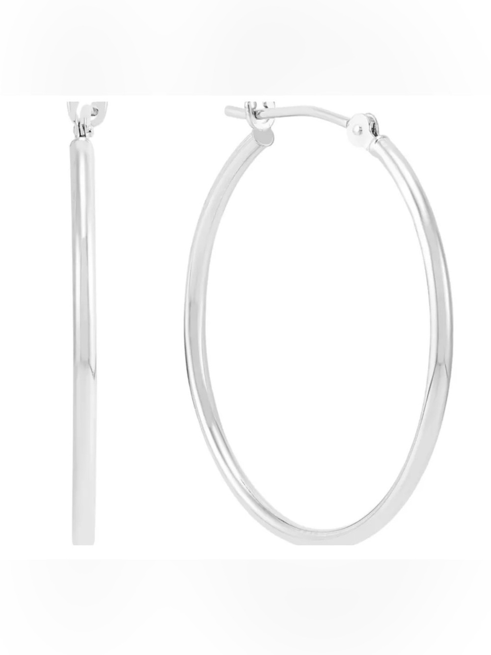 14k White Gold Stamped Hoop Earrings
25 mm/one inch 
NWOT; perfect condition